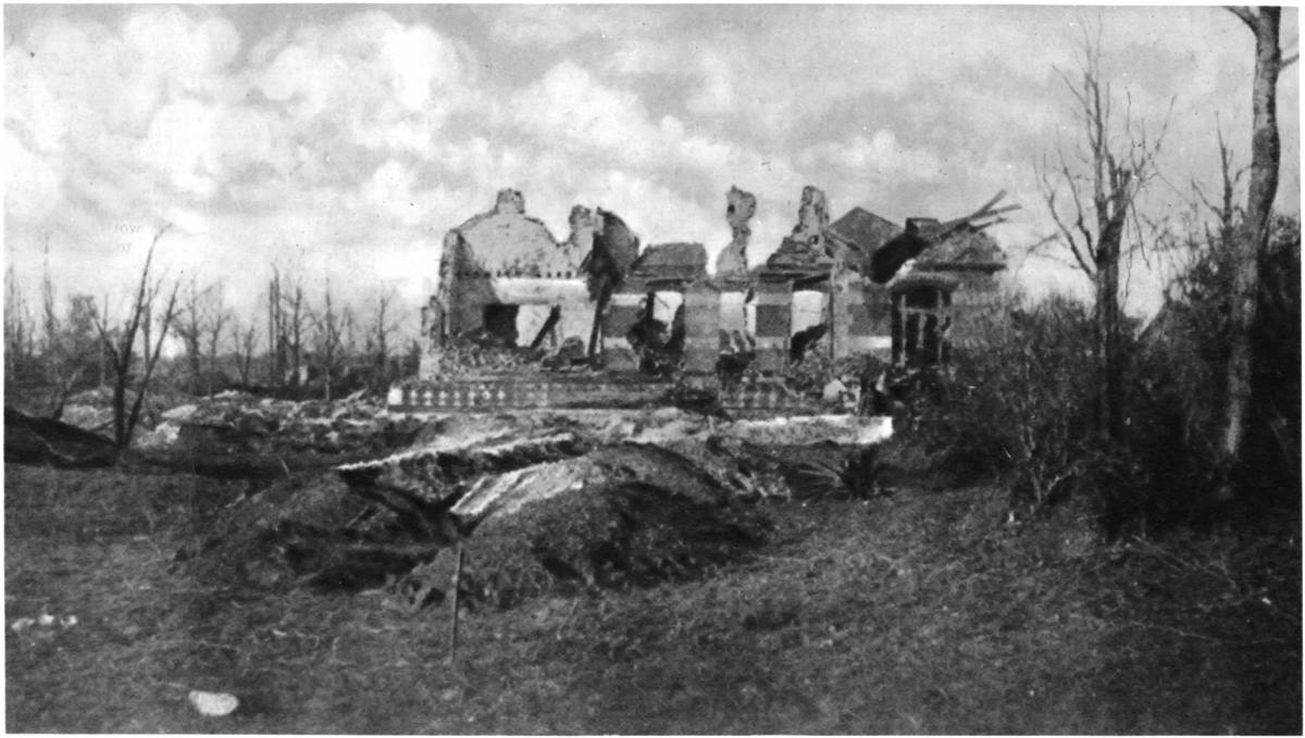 SHELLED, BURNED OUT, AND FINALLY TAKEN BY STORM: ALL THAT REMAINS OF THE FAMOUS CHÂTEAU OF VERMELLES.