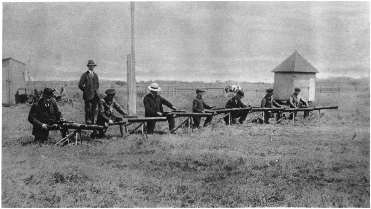 HAND-GRENADES SHOT FROM A GUN!--THE AARSEN GRENADE-GUN BEING LOADED.