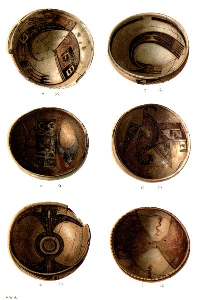 PL. CXLIX— FOOD BOWLS WITH SYMBOLS OF FEATHERS FROM SIKYATKI