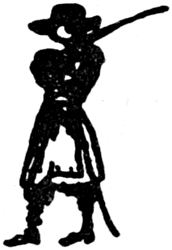 A pirate, sword over his shoulder