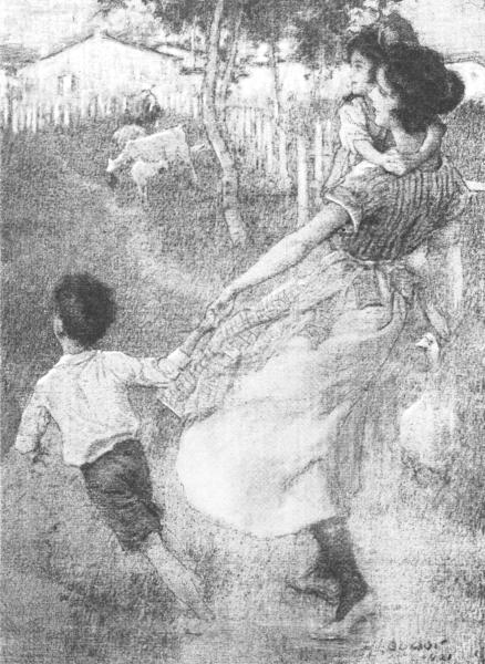 "Somebody Else"  From a charcoal drawing by M. L. Bower.