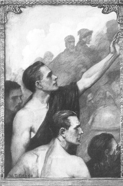 "To A Young Man"  From a charcoal drawing by W. T. Benda.