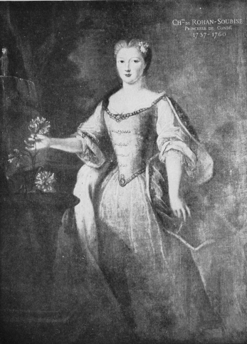 Plate XVI.  CHARLOTTE, PRINCESSE DE CONDÉ, WIFE OF LOUIS JOSEPH DE BOURBON.  Musée Condé.  Jean M. Nattier.