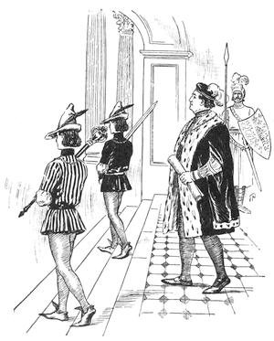 Nobleman with two attendants (relevance unclear)
