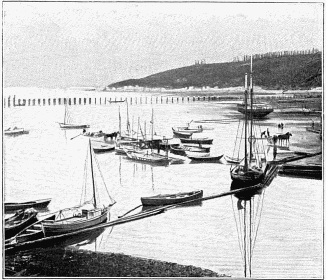 LE PORT DE SKAGWAY.—DESSIN DE BERTEAULT, CLICH LA ROCHE
 SEATTLE.
