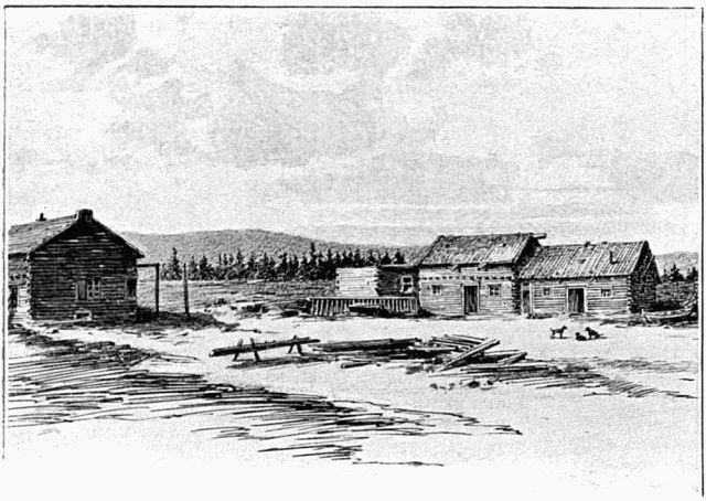 FORT SELKIRK.—DESSIN DE TAYLOR, D'APRS LE CROQUIS DE
L'AUTEUR.