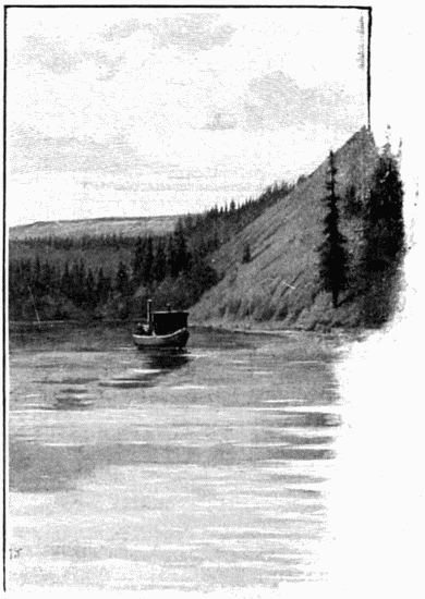 LE FLEUVE YUKON, PRS DE DAWSON. DESSIN DE TAYLOR,
D'APRS UNE PHOTOGRAPHIE DE M. GOLDSCHMIDT.