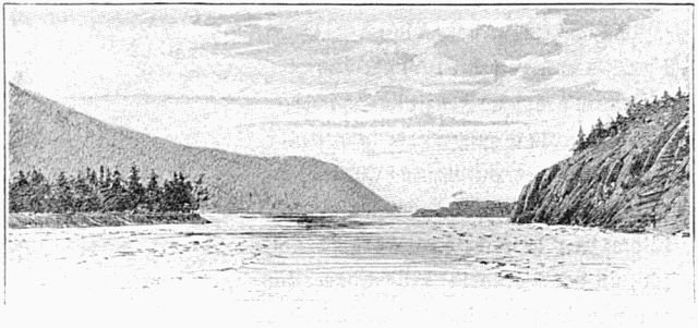 LE YUKON UN DEMI-MILLE AVANT DAWSON.—D'APRS LE CROQUIS
DE L'AUTEUR.