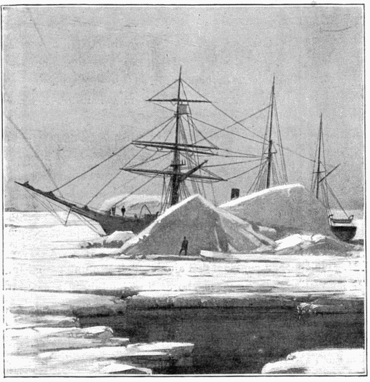 NAVIRE PRIS DANS LA GLACE  L'EMBOUCHURE DU YUKON.
PHOTOGRAPHIE DE LA ROCHE  SEATTLE.
