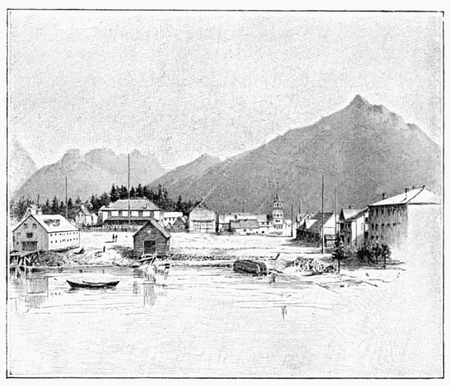 VUE DE SITKA.—DESSIN DE TAYLOR, D'APRS LE CROQUIS DE
L'AUTEUR.