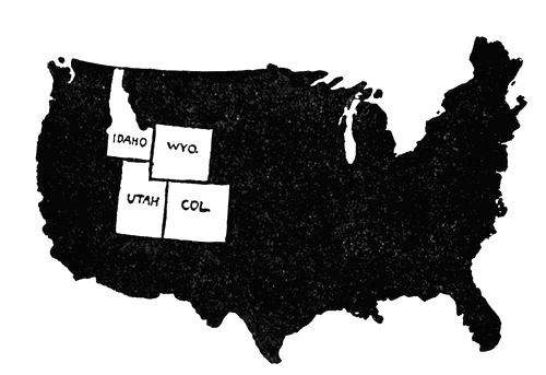 MAP II.

The Suffrage Map from 1893 to 1910. Colorado gave equal suffrage to
women in 1893 Utah in 1895, Idaho in 1896.