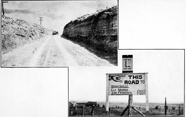 1. Road in Wyoming costing $50,000 per mile. 2.
Characteristic Sign on Lincoln Highway.