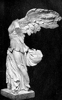 NIKE (THE
WINGED VICTORY) -- The Louvre, Paris -- Neurdein Frres, Photo. John
Andrew & Son, Sc.
