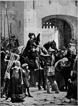 Vertrek uit Vaucouleurs, 1429.--Naar een schilderij van J. Scherrer, Orlans.