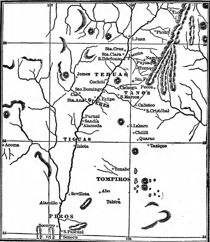 New Mexico in the Seventeenth Century (From Bancroft,
Arizona and New Mexico, p. 176).