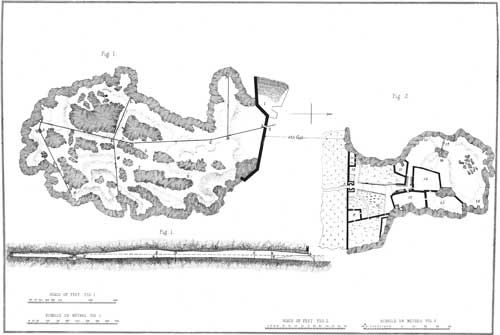 Illustration: Plans and Section of the Royal Caverns, and of the
  Grotto of Jeremiah